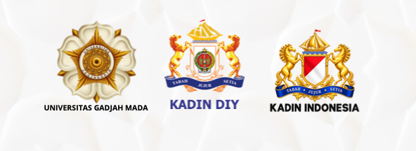 Logos of Universitas Gadjah Mada, KADIN Yogyakarta Special Region, and KADIN Indonesia